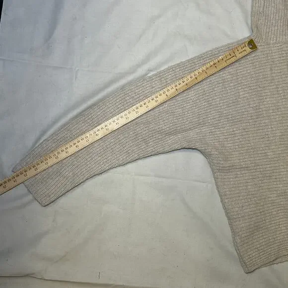 Vince Women's Cowl Neck‎ Ribbed Pullover Sweater Size Small Cashmere Wool Tan - Picture 4 of 9